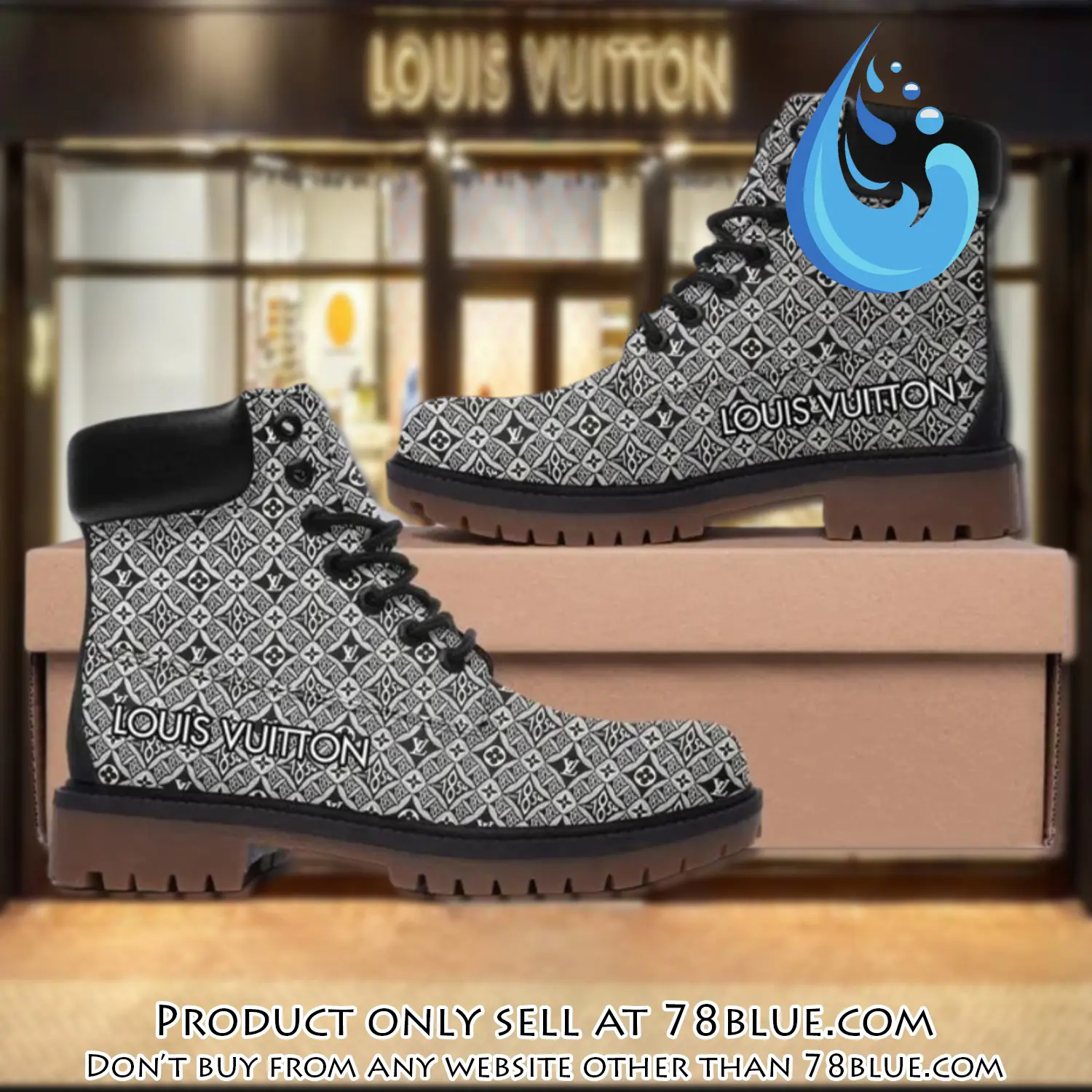 Louis vuitton pattern grey luxury brand boots premium gifts for men women 78b5746400